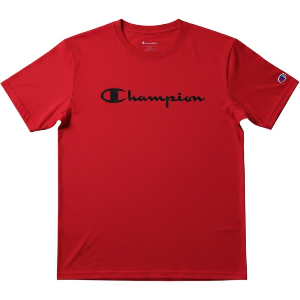 Champion Mens‎ Authentic Athletic Wear Script Logo Performance T-Shirt Red Large